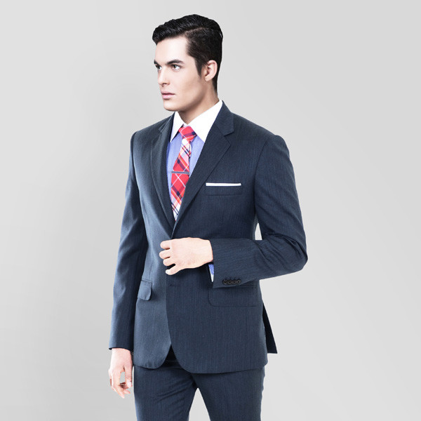 Blue Gray Herringbone Custom Suit-mbview-2