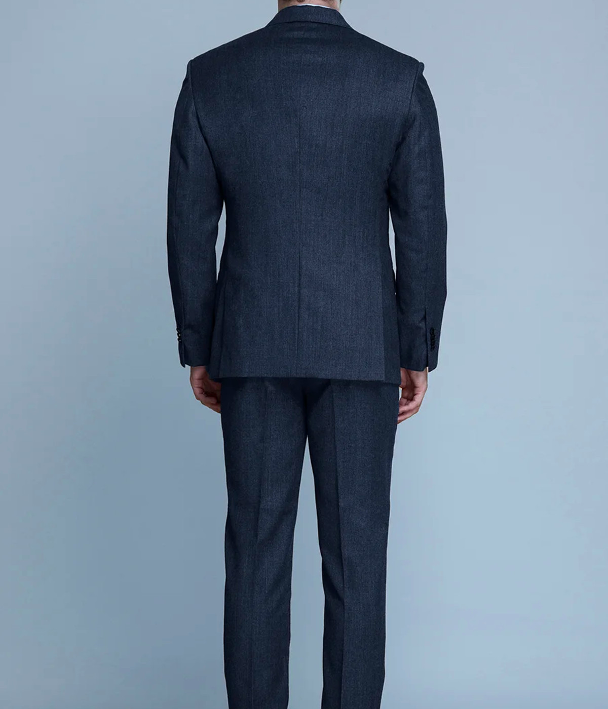 Blue Gray Herringbone Custom Suit- view-1