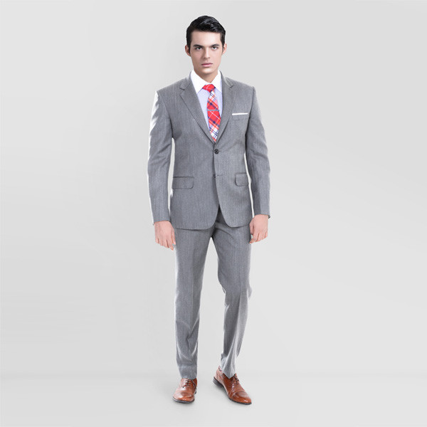 Gray Herringbone Custom Suit-mbview-1