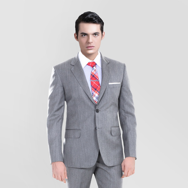 Gray Herringbone Custom Suit-mbview-2