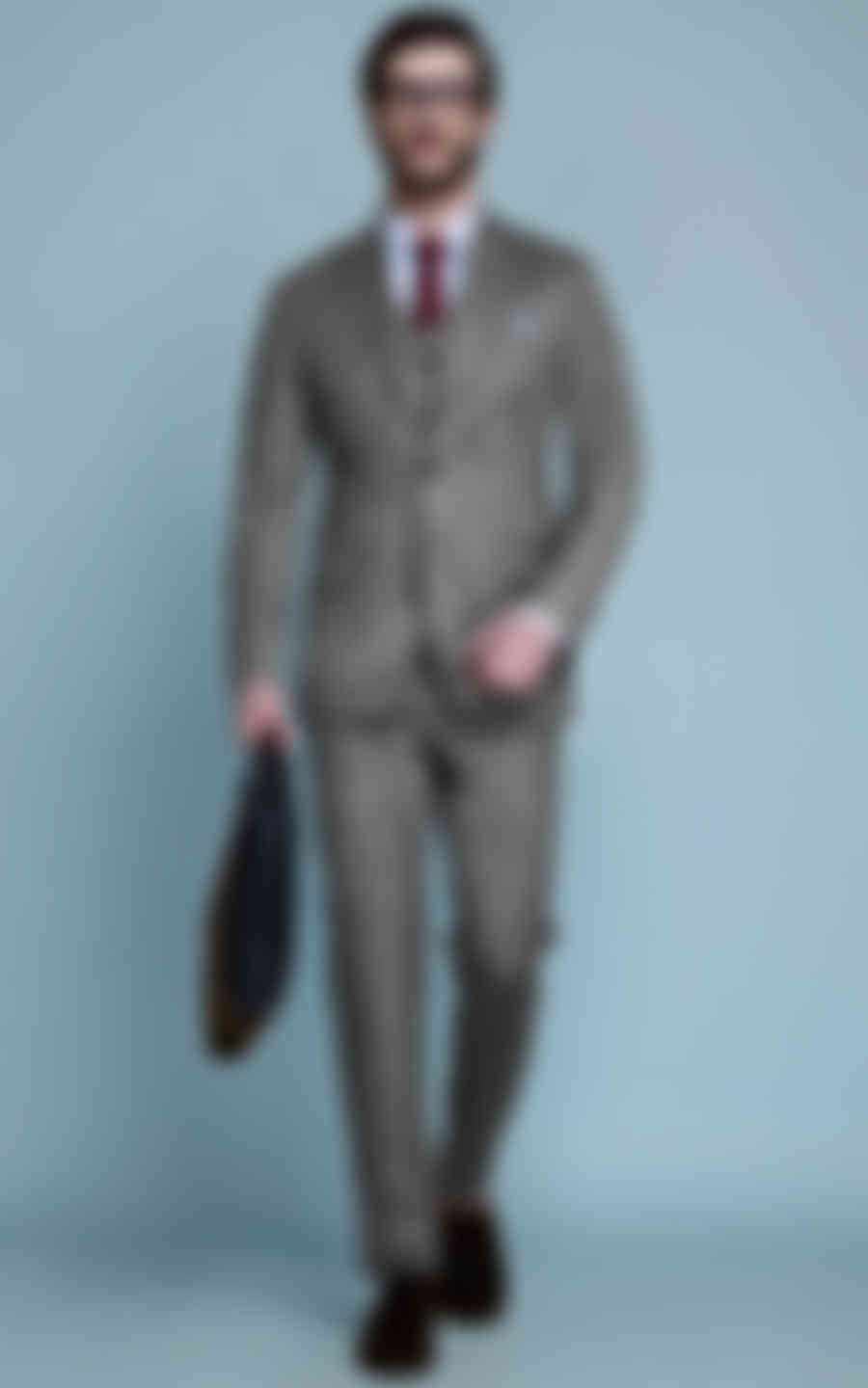 Gray Herringbone Custom Suit