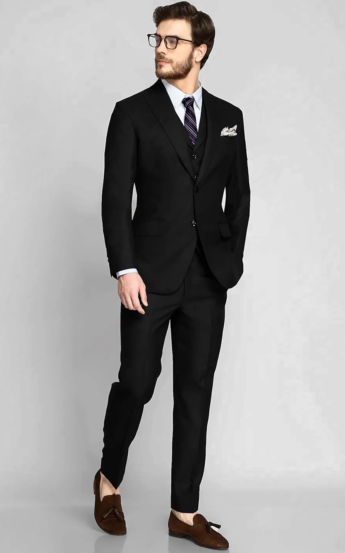 Black Classic Wool Custom Suit