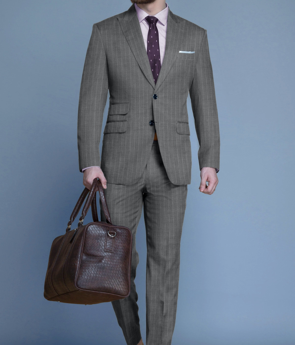 Grey Stripe Custom Suit- view-2