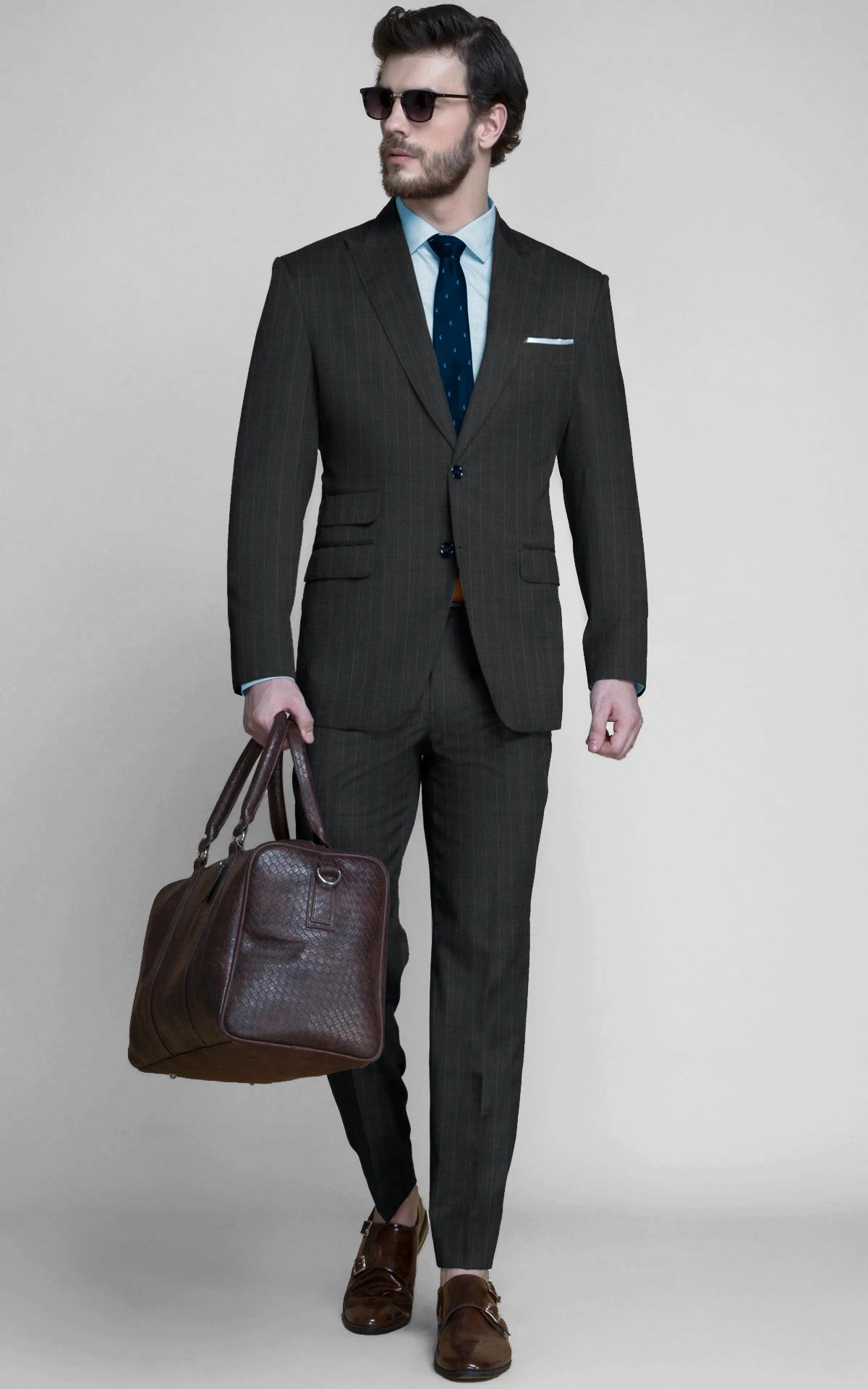 Charcoal Stripe Wool Suit