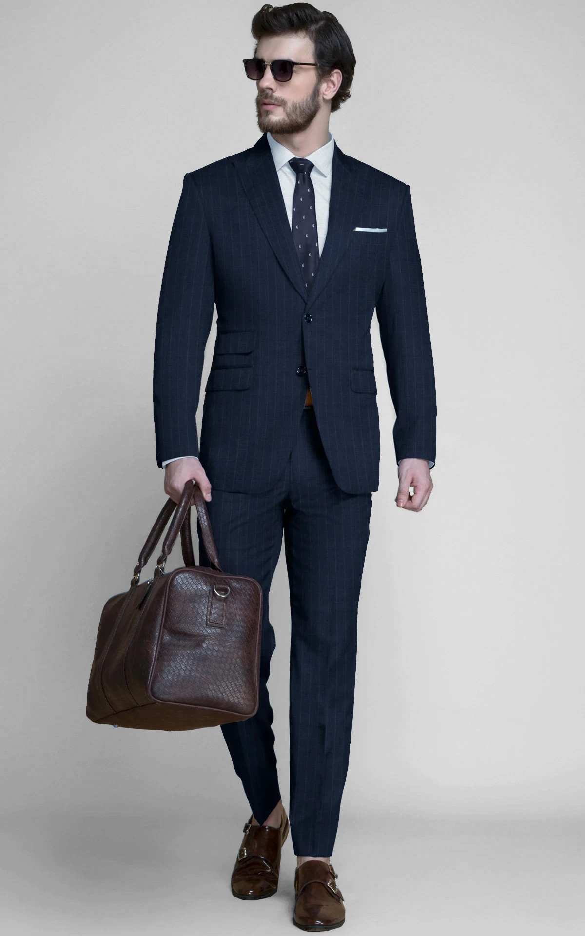 Navy Stripe Custom Suit