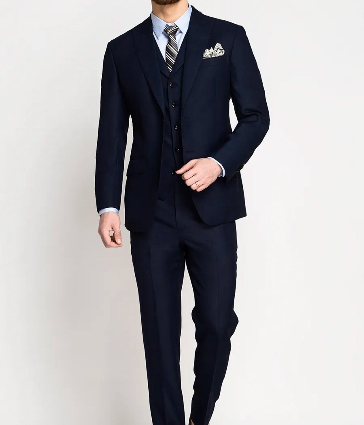 Classic Navy Blue Custom Suit - Hangrr