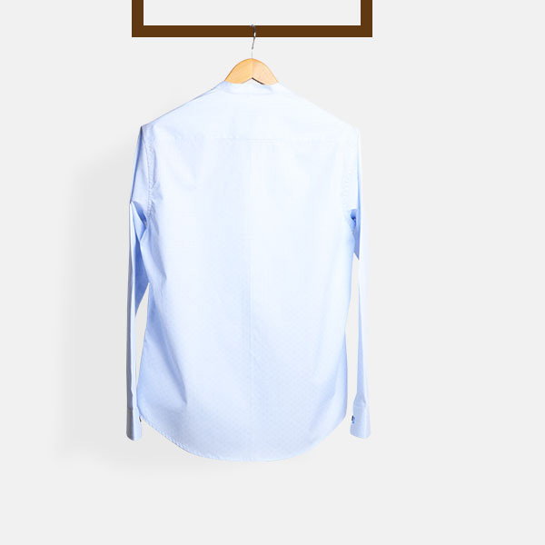 Blue Microcheck Embroidered Shirt-mbview-2