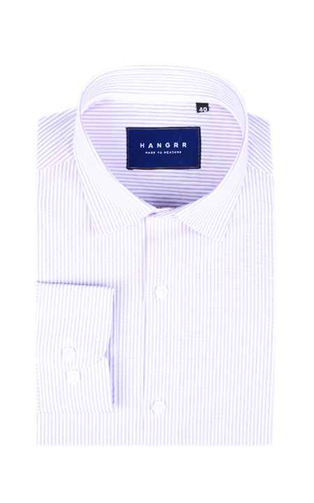 Purple & White Striped Shirt - Hangrr