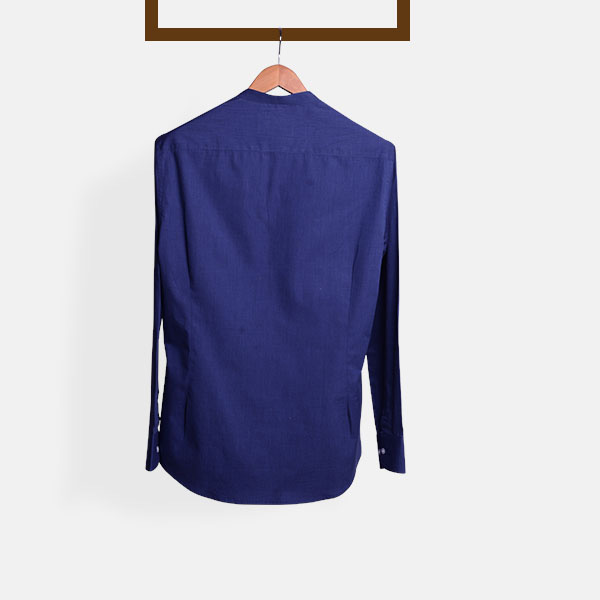 Royal Blue Fine Weave Henley Shirt-mbview-2