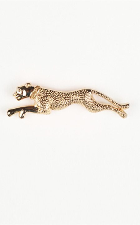 Leopard Gold-Tone Lapel Pin