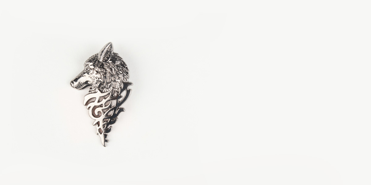 Winter Wolf Silver-Tone Lapel Pin- view-1