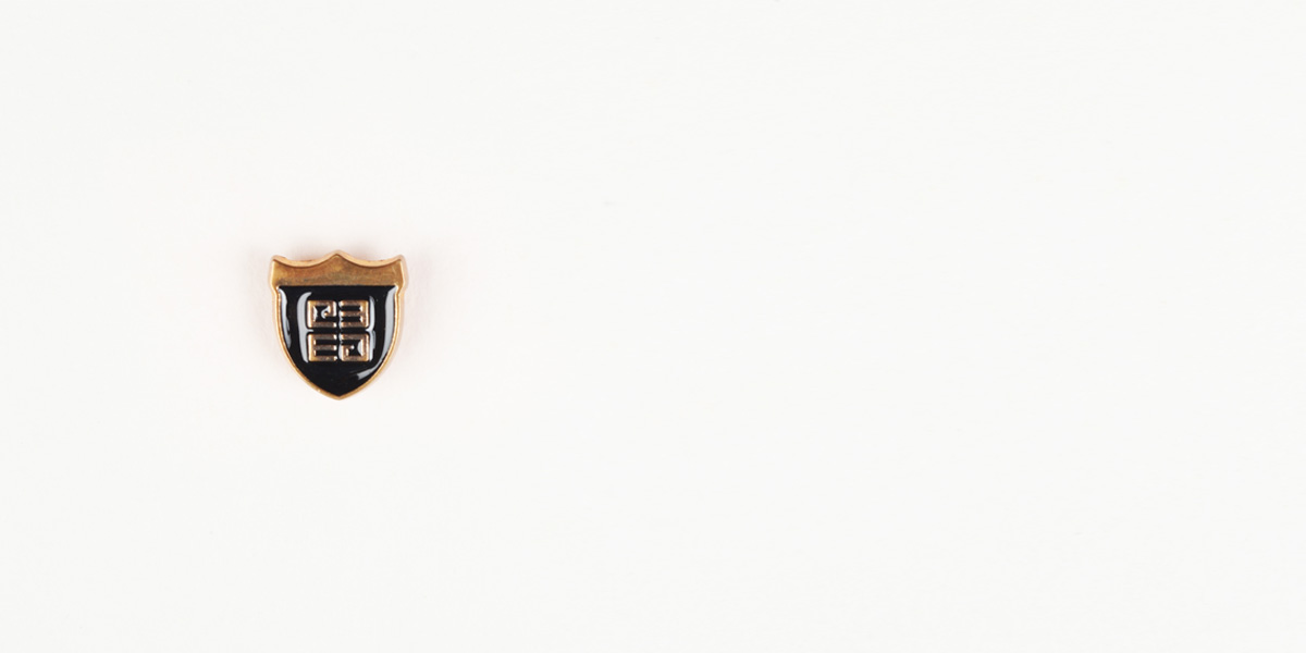 Crest Black And Gold-Tone Lapel Pin- view-1