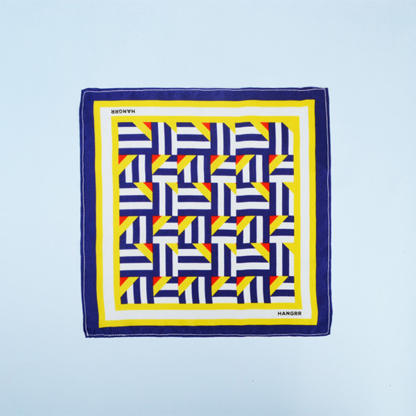 Crossroads Blue Graphic Silk Pocket Square-mbview-main