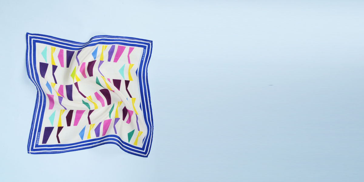 Packman Cruise Blue Silk Pocket Square- view-2