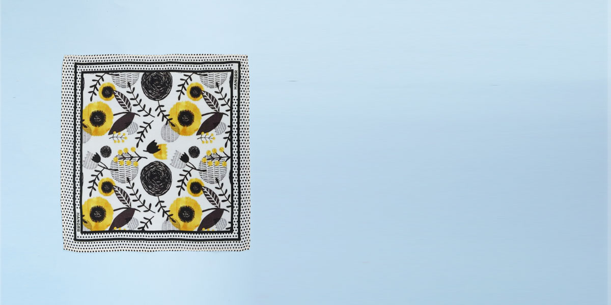 Sunflower Spotbee Polka Silk Pocket Square- view-1