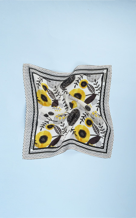 Sunflower Spotbee Polka Silk Pocket Square