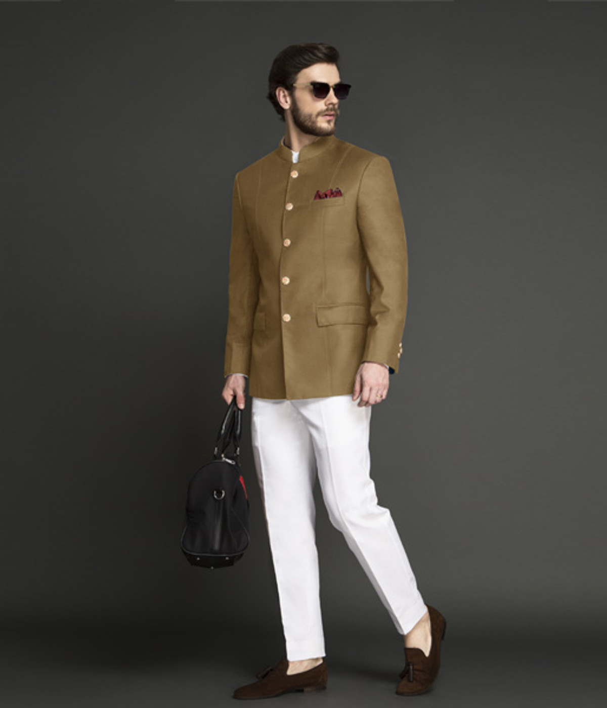 Columbia Brown Jodhpuri Suit- view-2