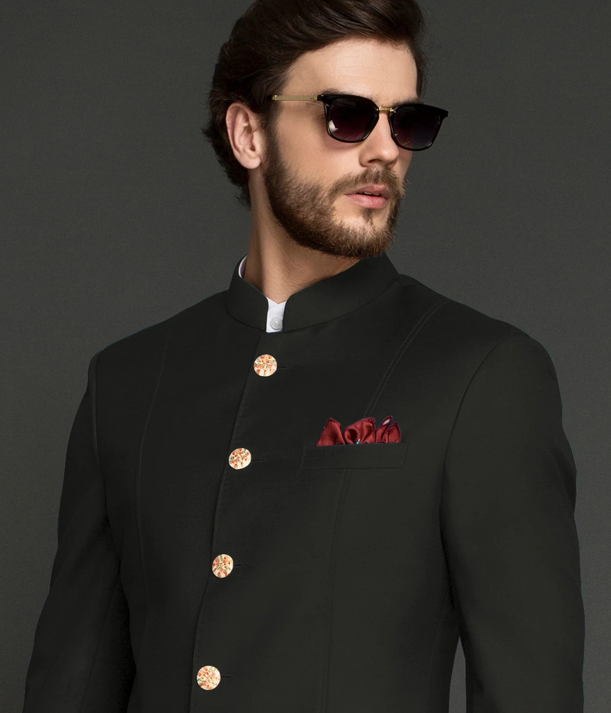 Coffee Brown Wool Jodhpuri Suit-1