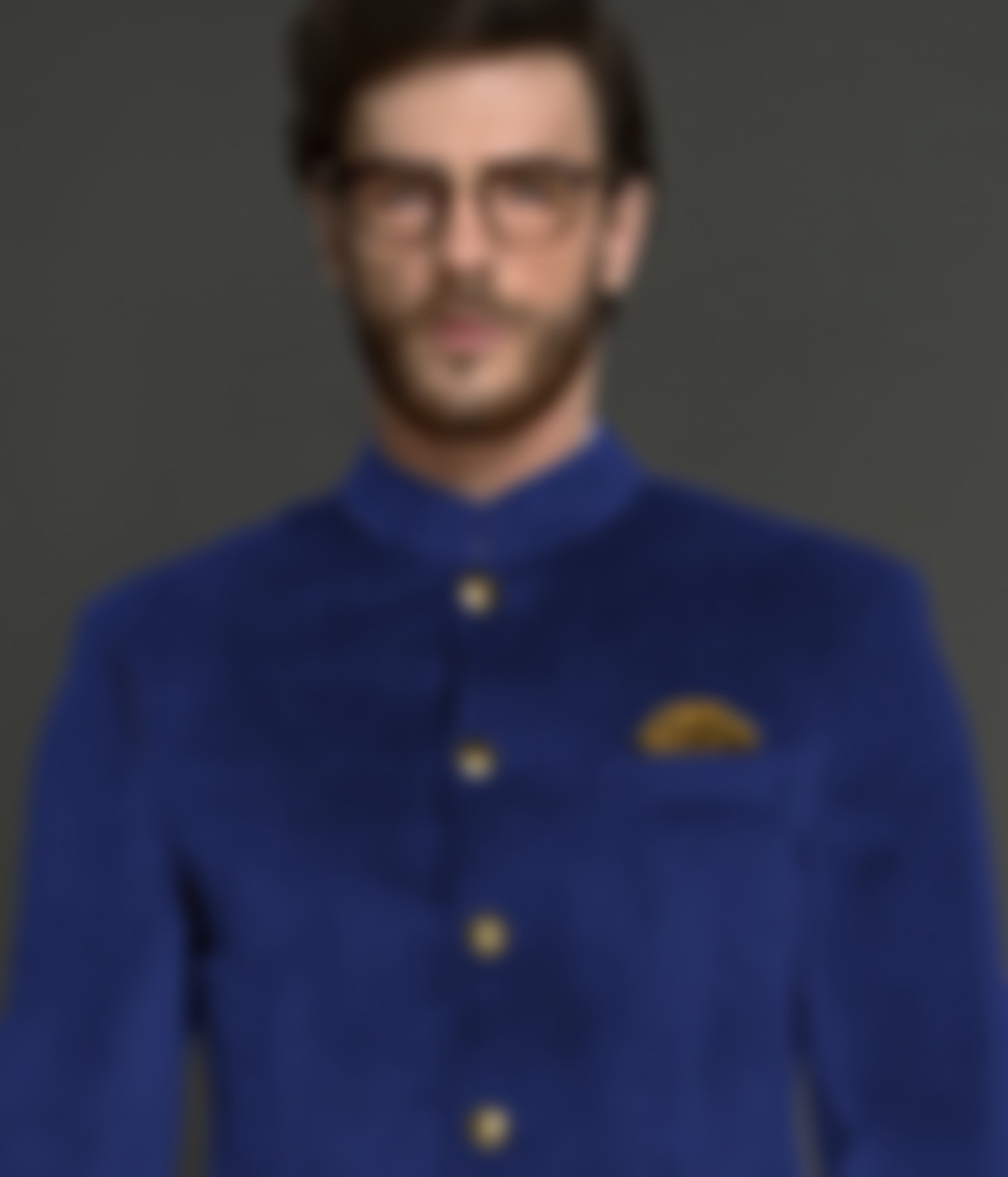 Stately Royal Blue Velvet Jodhpuri Suit-1
