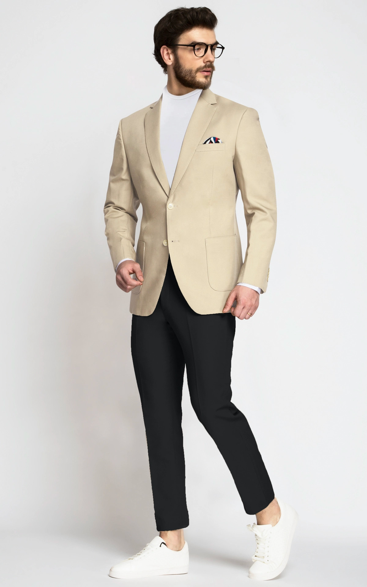 Shadow Brown Textured Single Breasted Premium Cotton Blazers For Men