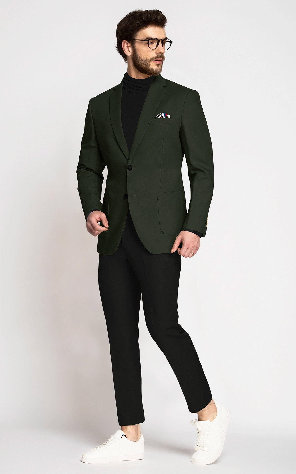 Men Suits Dark Green Blazer with Black Pants Slim Fit Blazer Tuxedos  Costume Homme Groom Wedding Dress 3 Pcs (Jacket+Pant+Vest) - AliExpress
