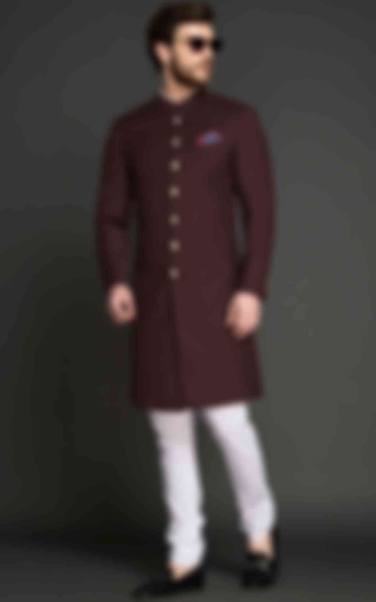 Statesman Burgundy Achkan
