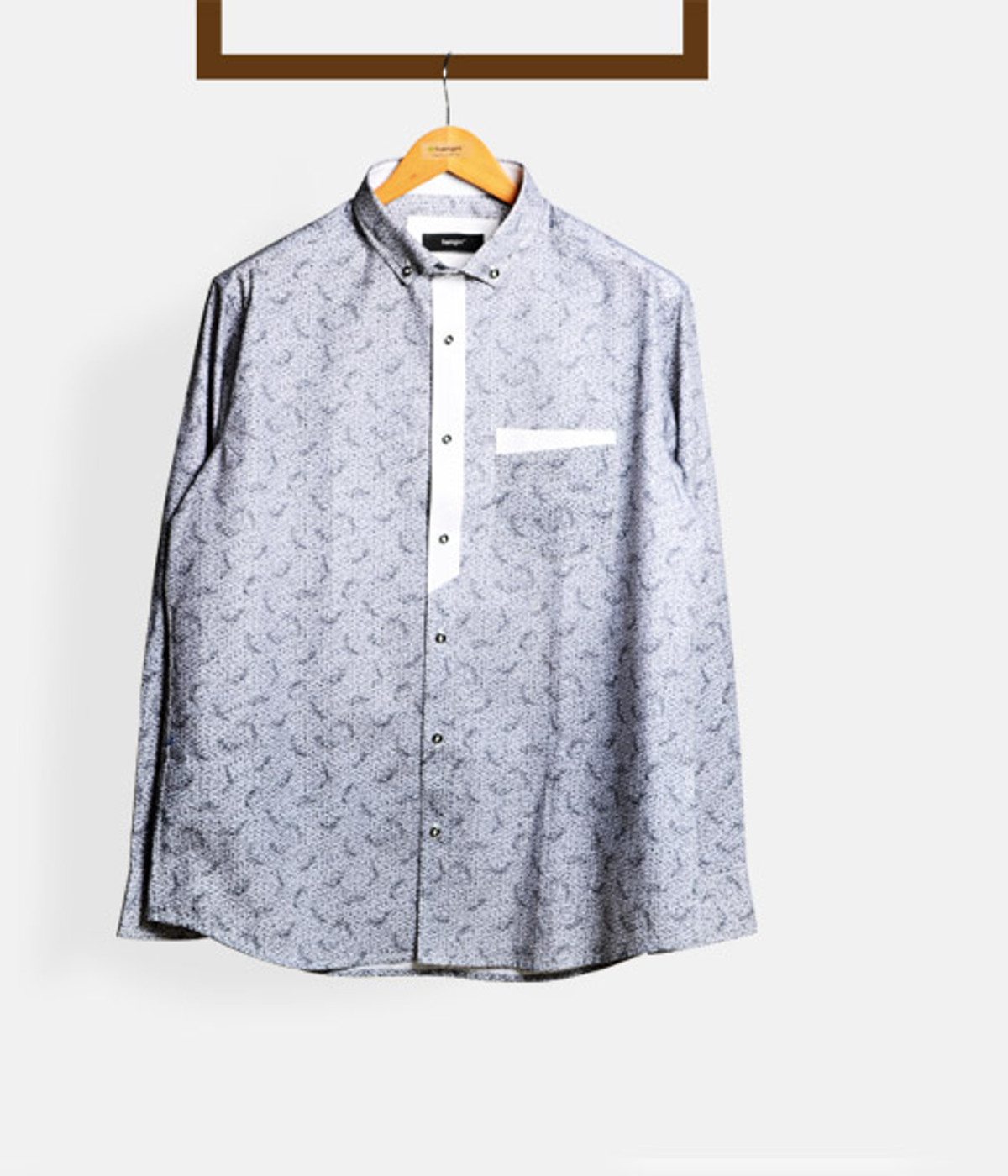 Melange Black Print Shirt- view-2