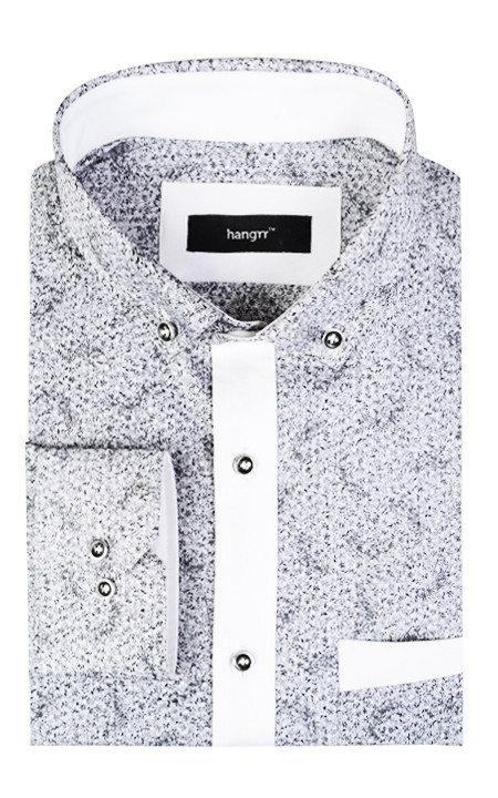 Melange Black Print Shirt -image