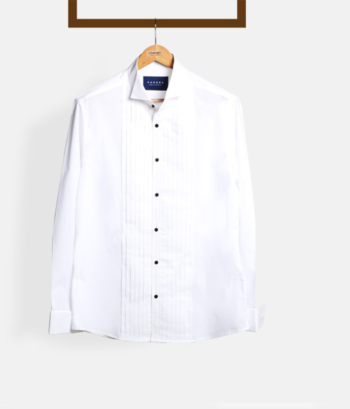 Crisp White Pleated Tuxedo Shirt- view-2