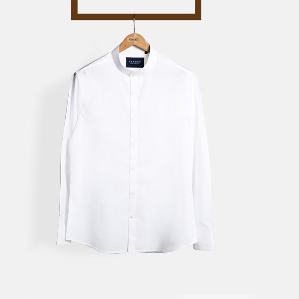 Classic White Mandarin Shirt - Hangrr