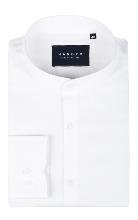 Classic White Mandarin Shirt - Hangrr
