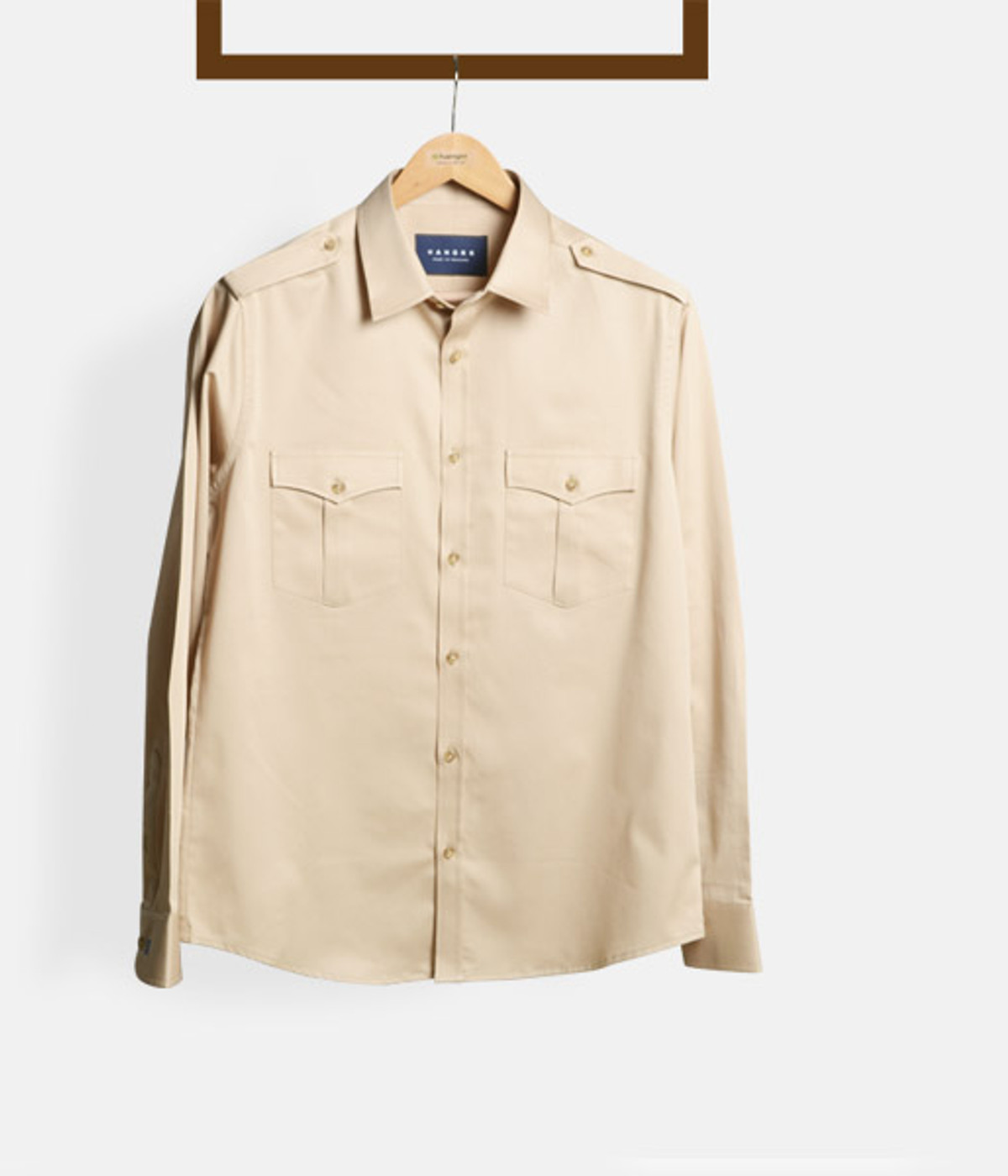 Military Brown Cotton Shirt- view-2