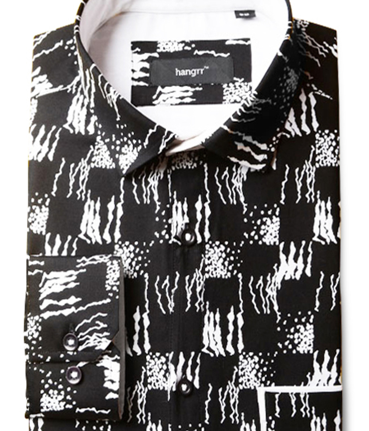 White Black Batik Print Shirt- view-1