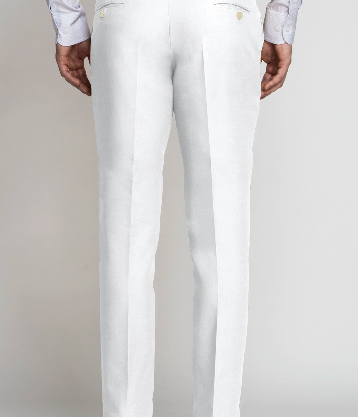 Napoli White Cotton Pants- view-1