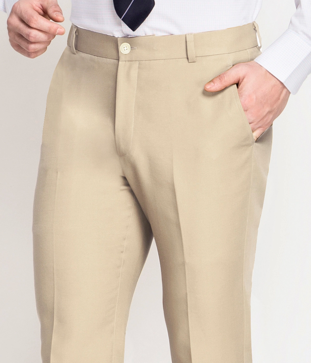 Genips Men's Cream Cotton Stretch Caribbean Slim Fit Solid Trousers –  Genips Clothing