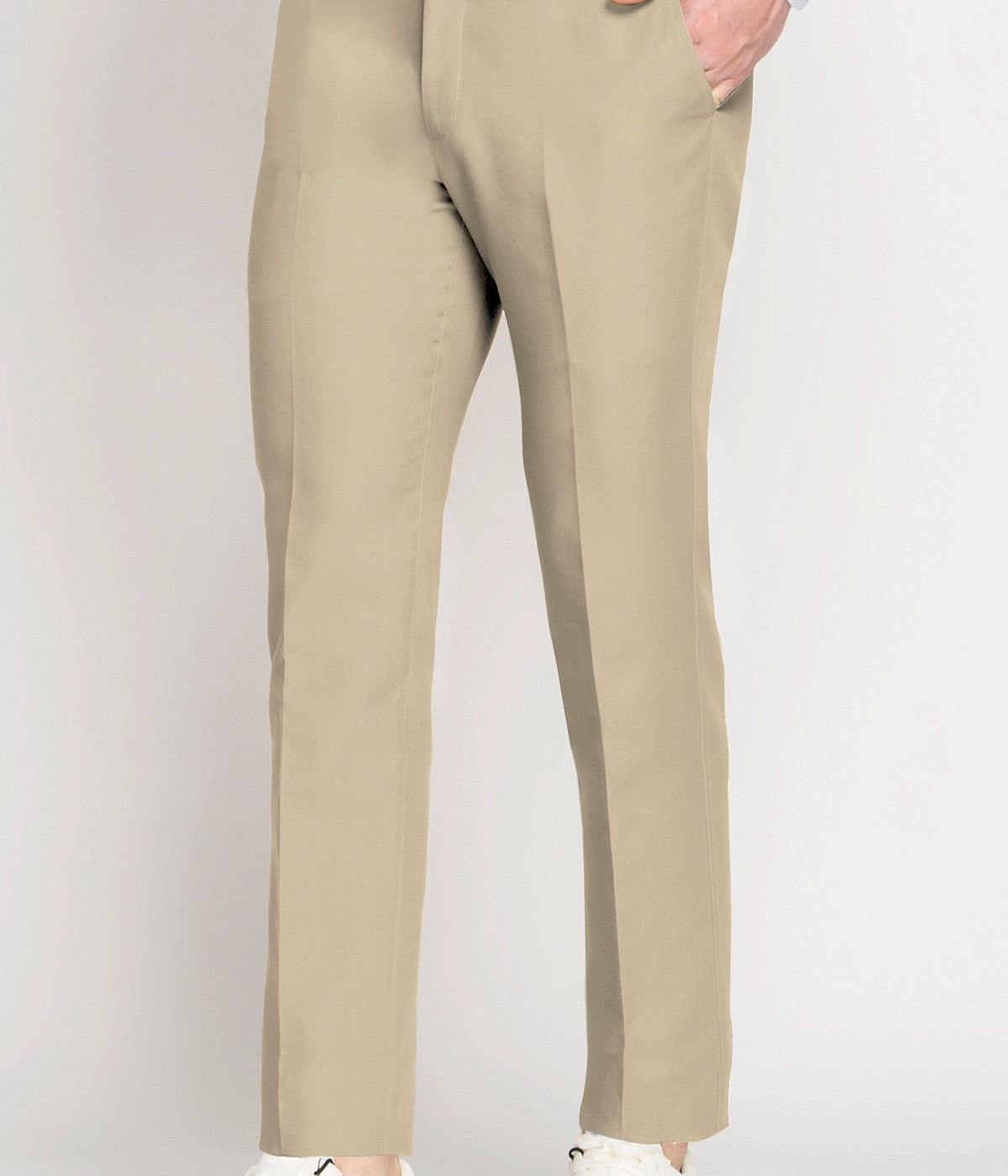 Dusted Brown Khaki Cotton Pants- view-2