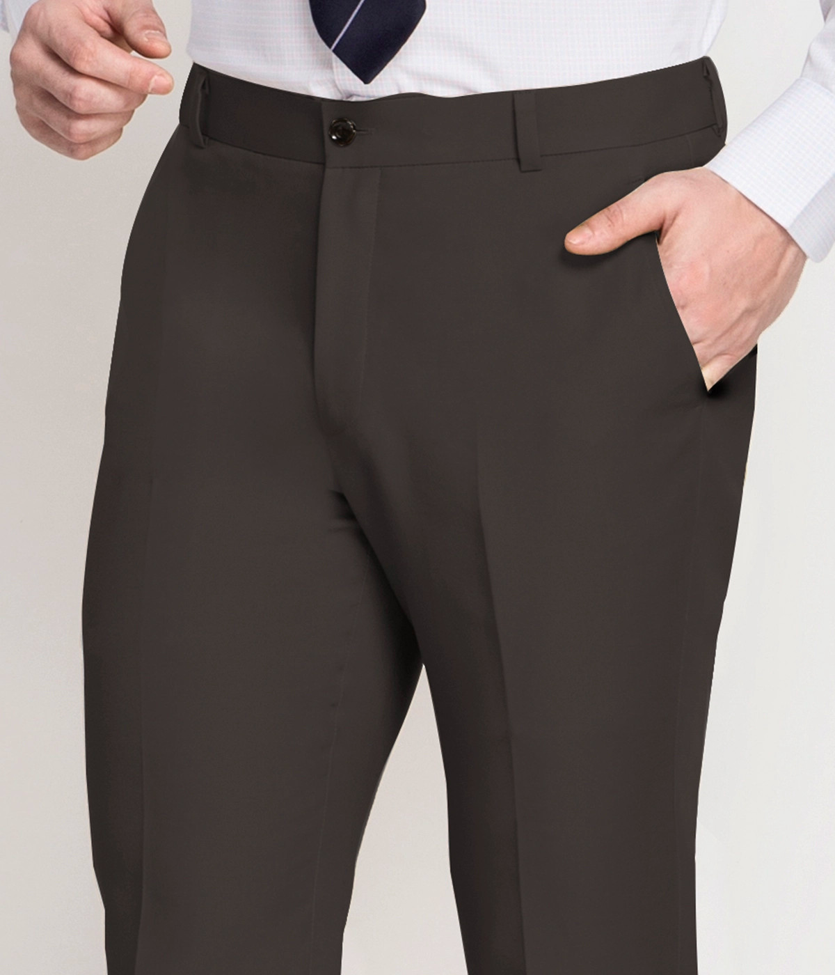 Taupe Green Cotton Pants-1