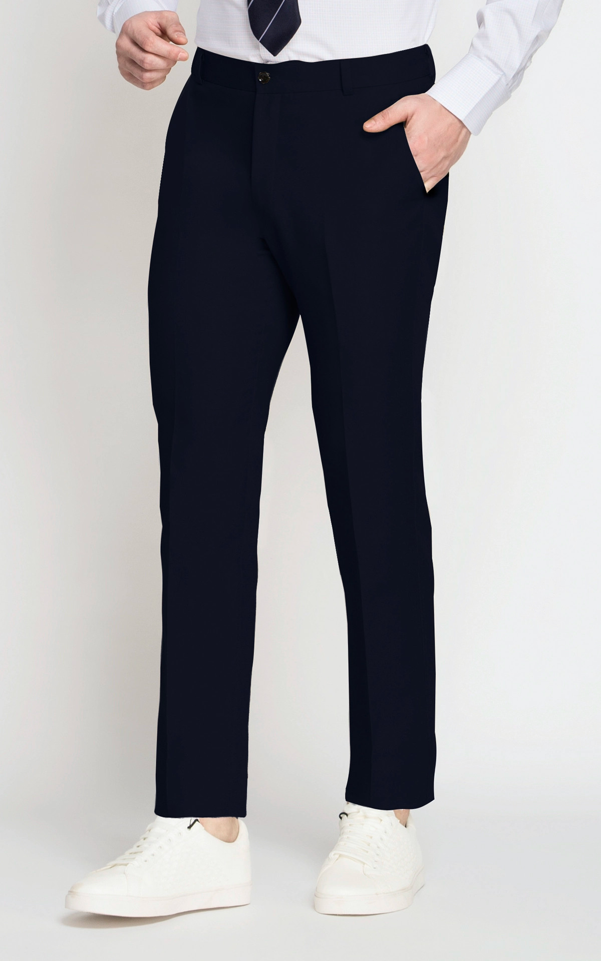 Debonair Navy Blue Cotton Pants