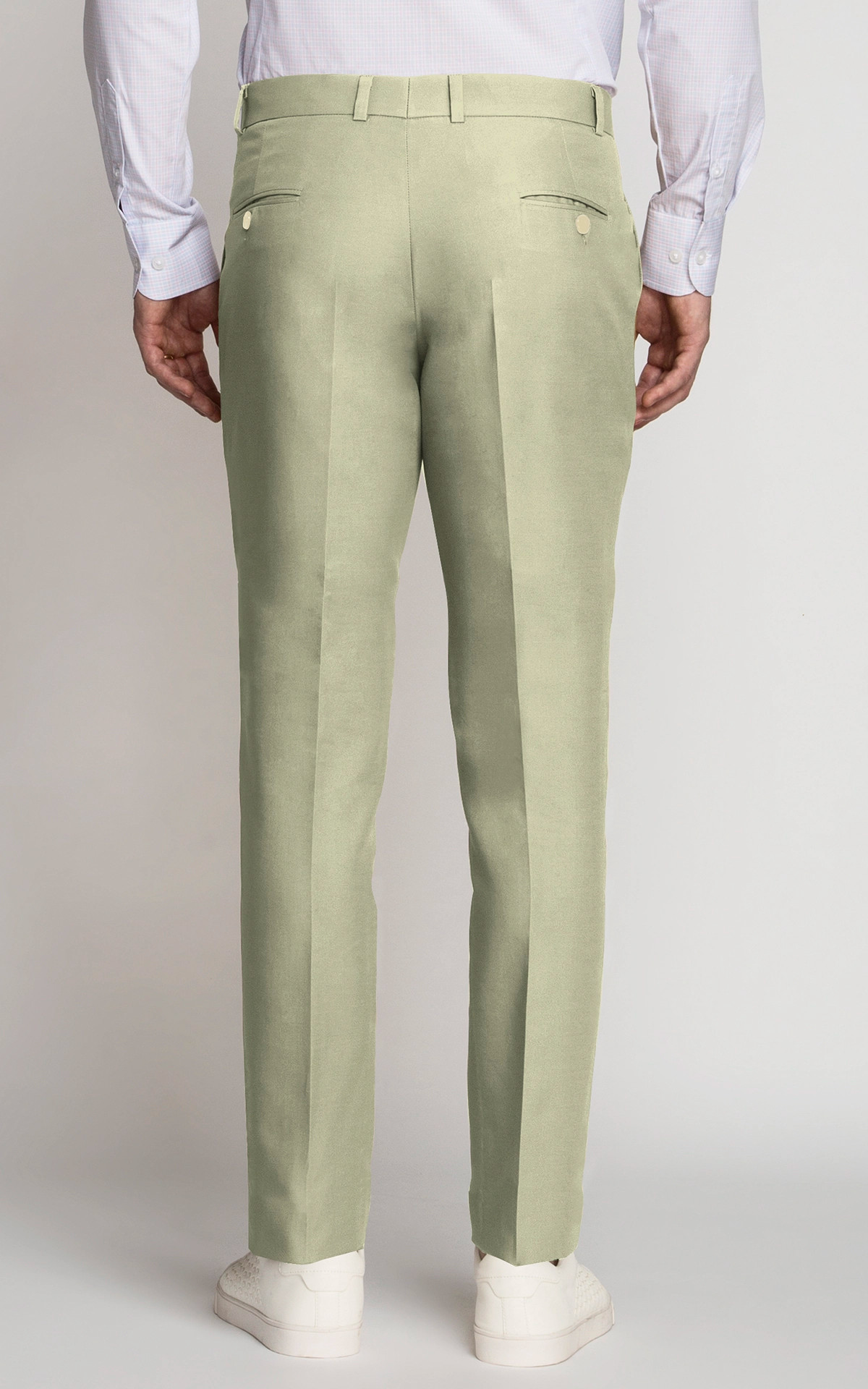 Kombu Green Cotton Crepe Elasticated Curve Pants | GANNI