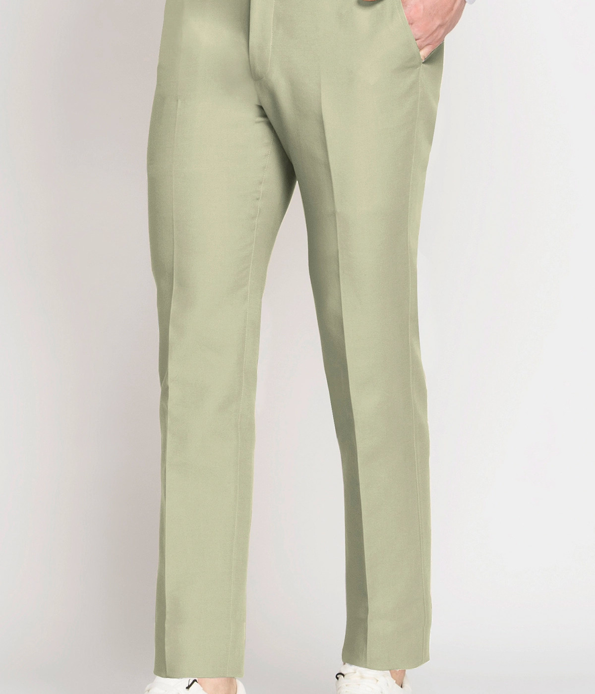 Sage Green Cotton Pants- view-2