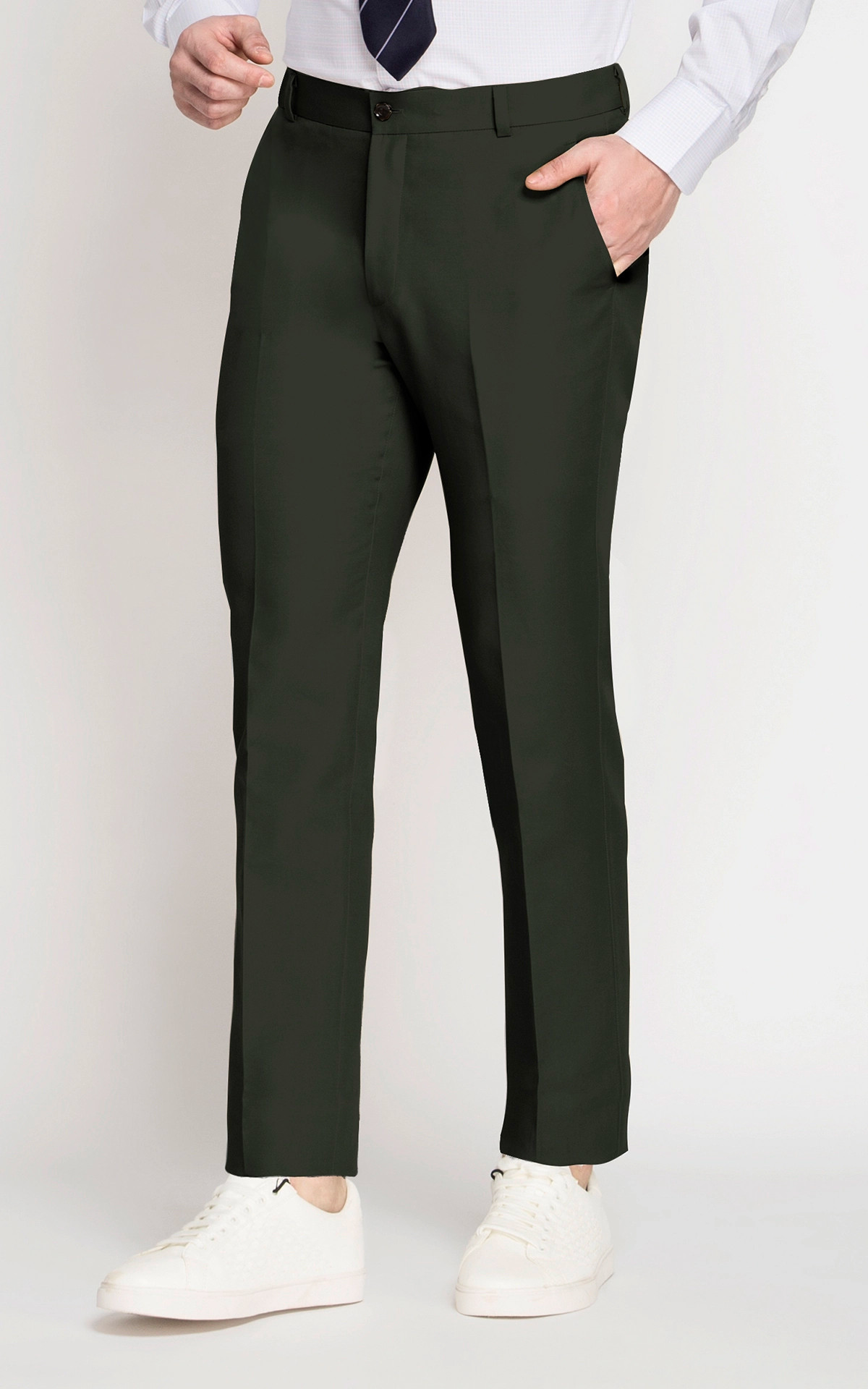Buy KUNDAN Men's Poly-Viscose Blended Olive Green Formal Trouser Online at  Best Prices in India - JioMart.