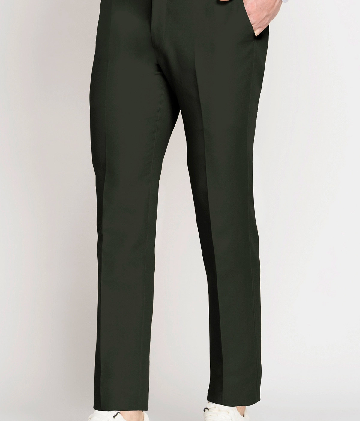 Olive Green Cotton Pants- view-2