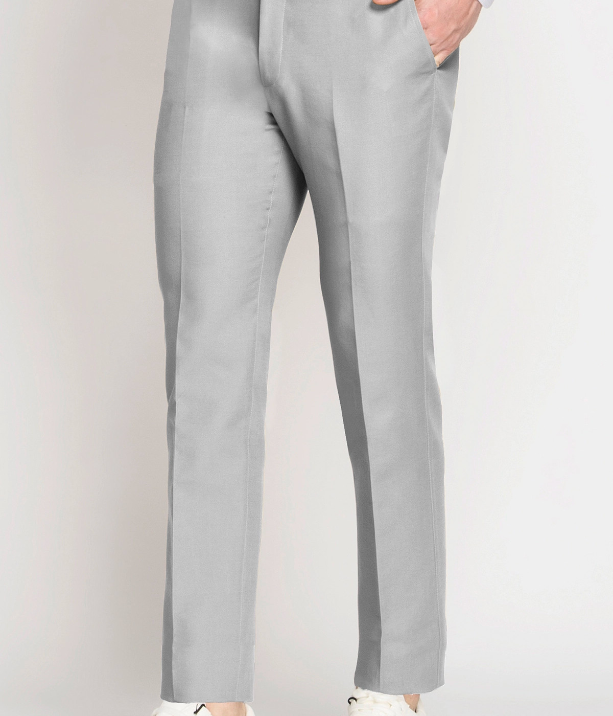 Slate Grey Cotton Pants- view-2