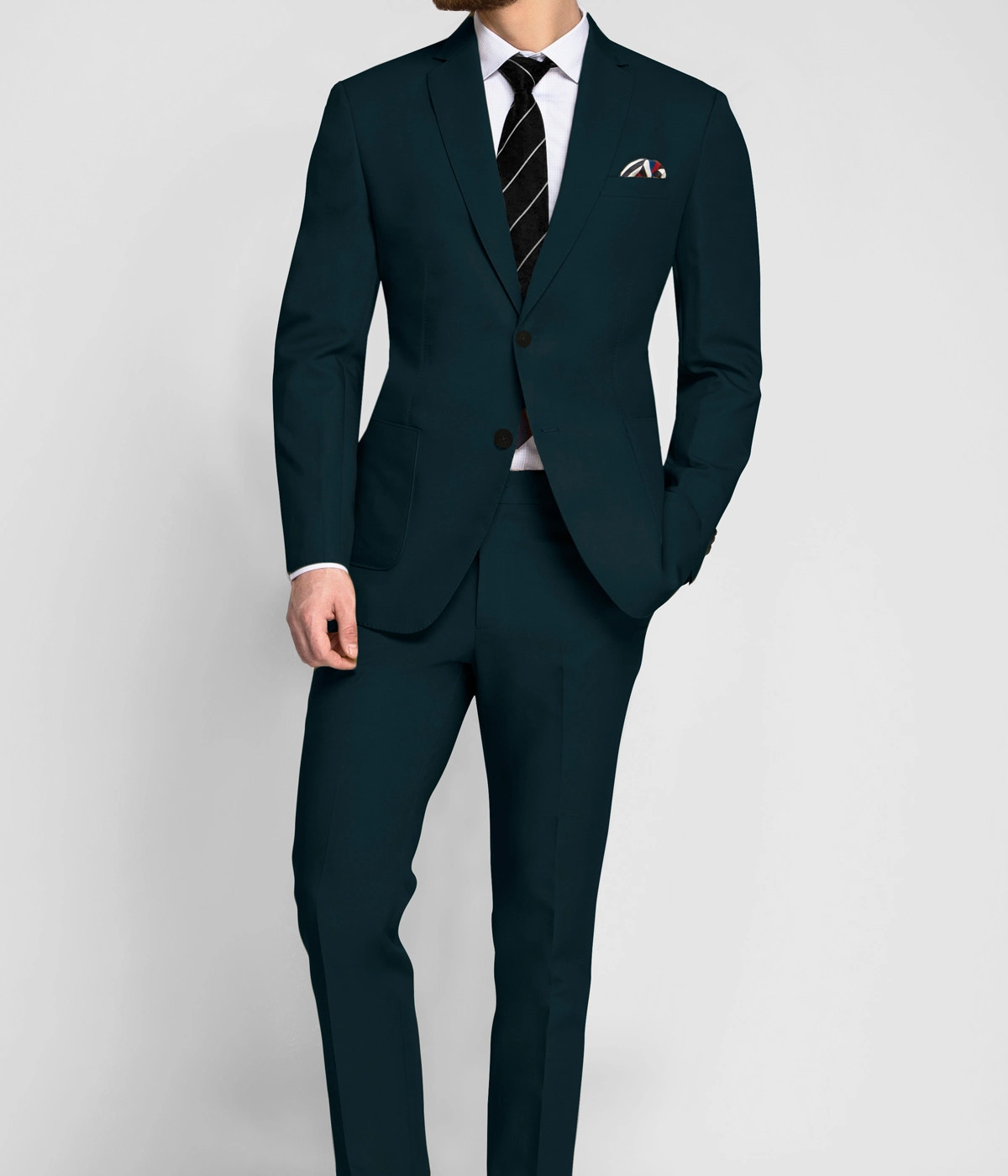 Aspen Teal Green Cotton Suit- view-2
