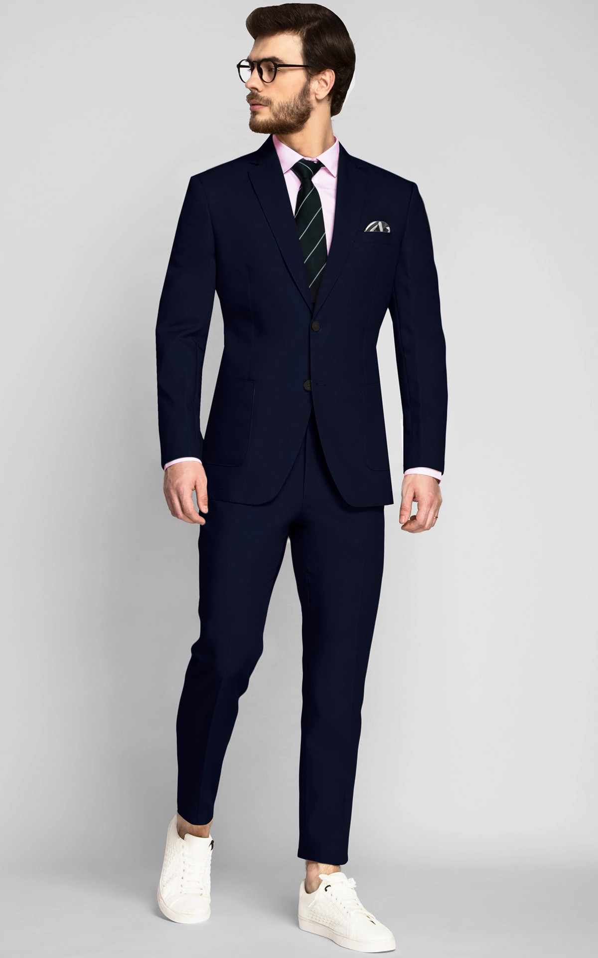 Marine Blue Cotton Suit