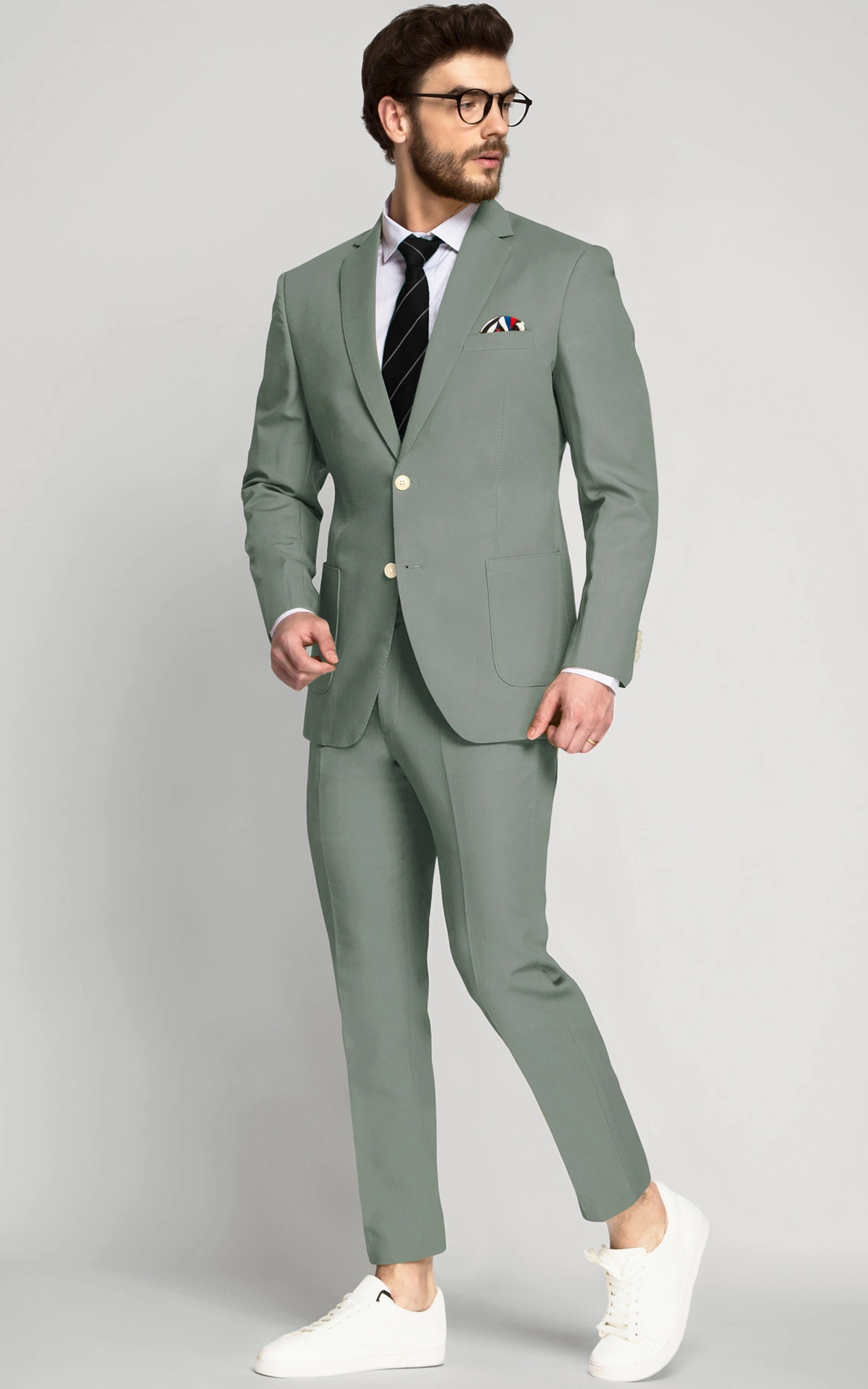 Moss Green Cotton Suit