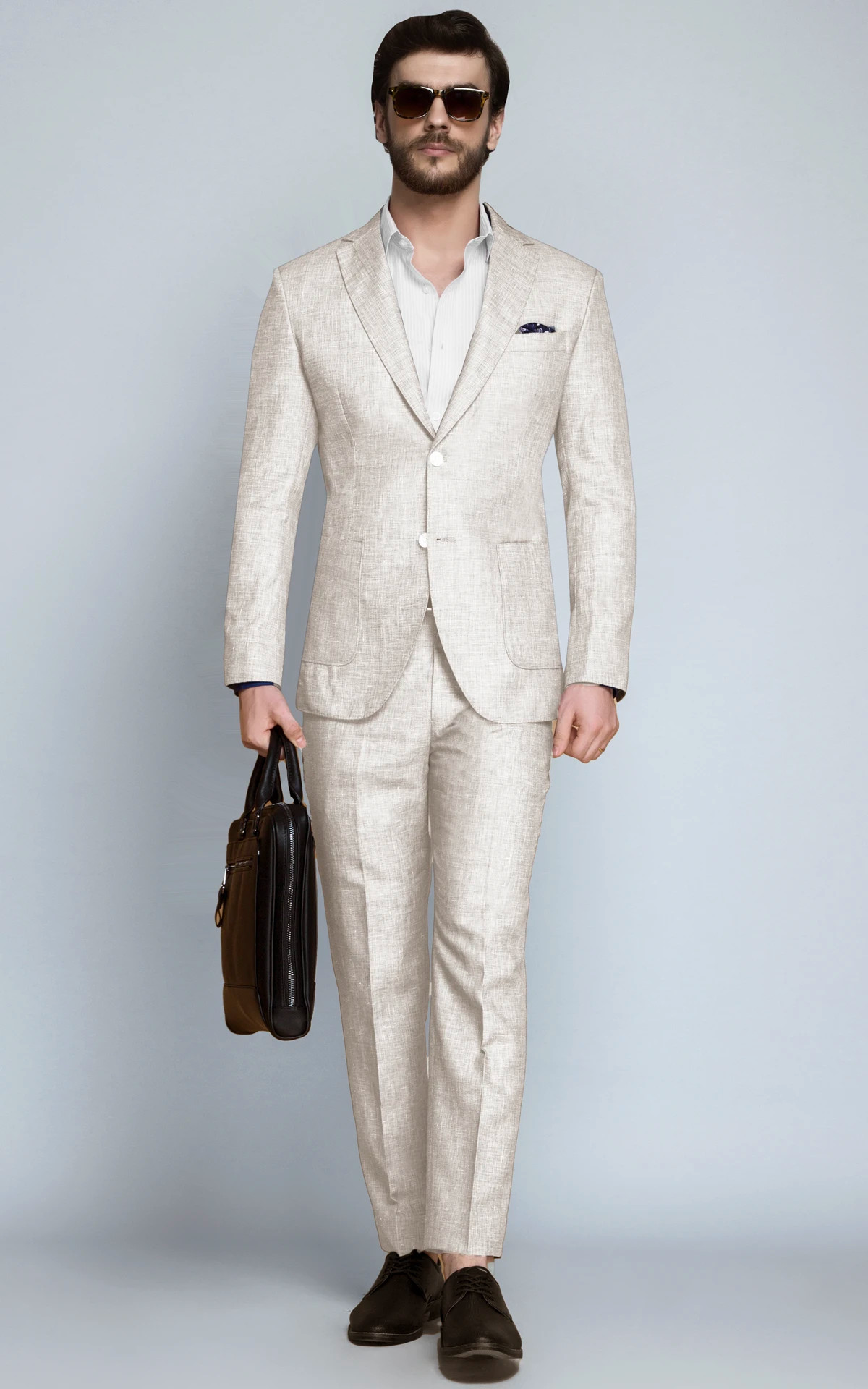 Mens tan best sale linen suit