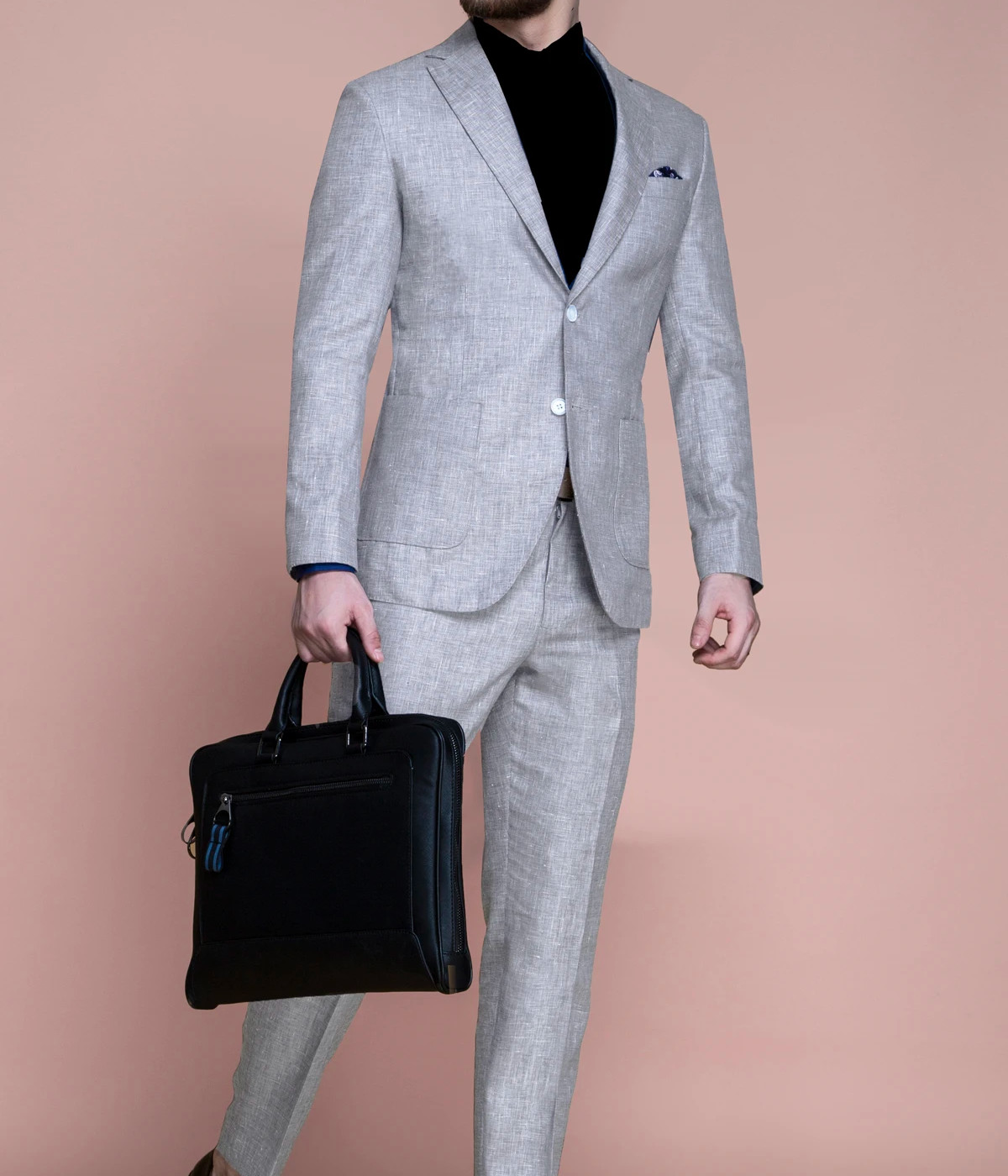 Malibu Grey Linen Suit- view-2