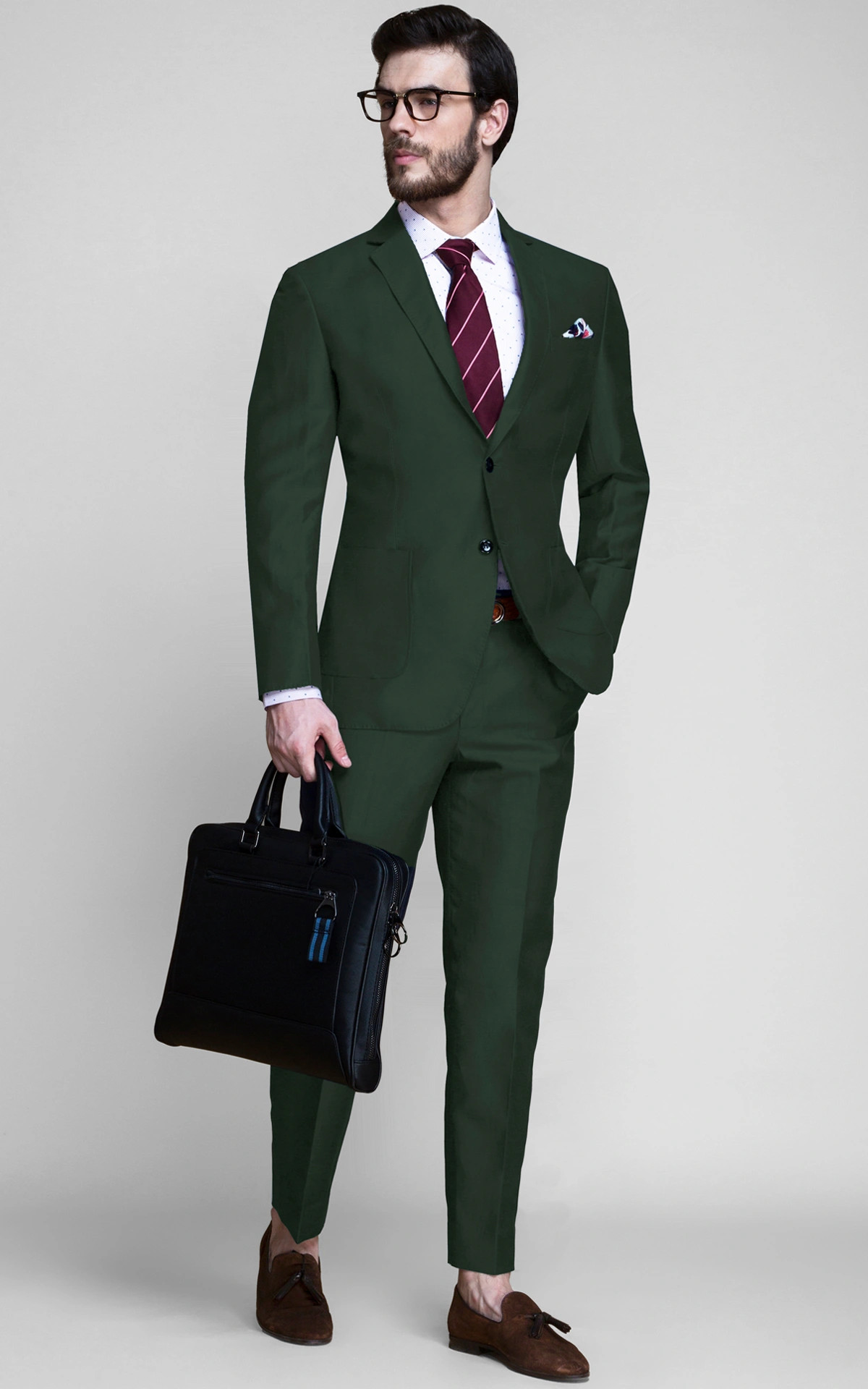 Forest Green Linen Suit