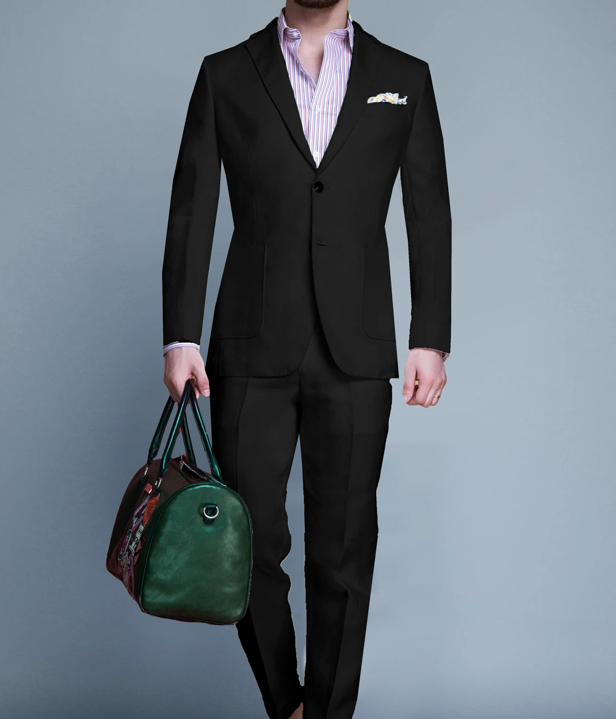 Miami Black Linen Suit- view-2